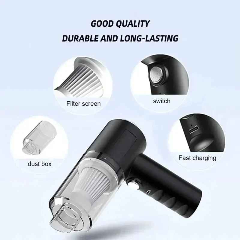 Portable 3 in 1 Handheld Vacuum Cleaner with Blower High Power Rechargeable for Car Home and Dusting Needs