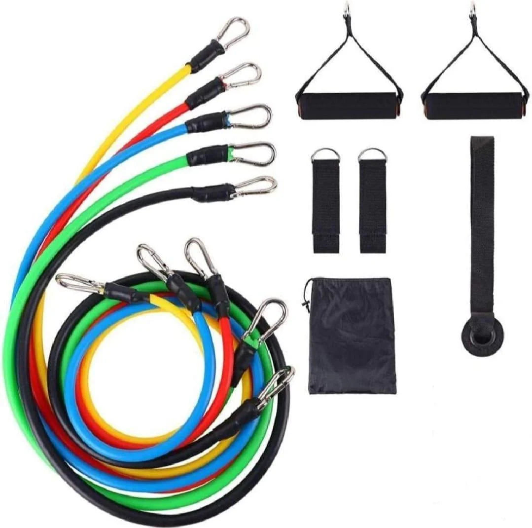 Adjustable 11 Pcs Durable Resistance Bands - Perfect for Home Workouts