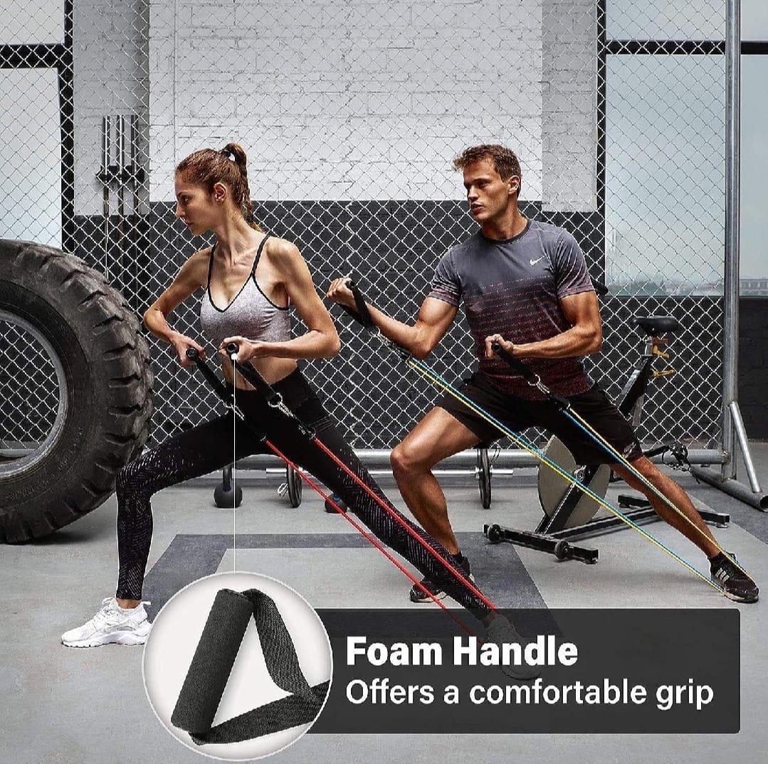 Adjustable 11 Pcs Durable Resistance Bands - Perfect for Home Workouts